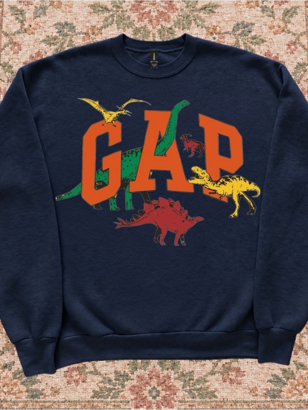 GAP Dinosaur Graphic Navy Sweatshirt Retro Style Crewneck